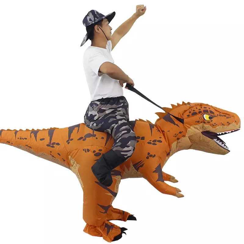 Disfraz de dinosaurio inflable para adultos, traje de fiesta de Halloween, Cosplay