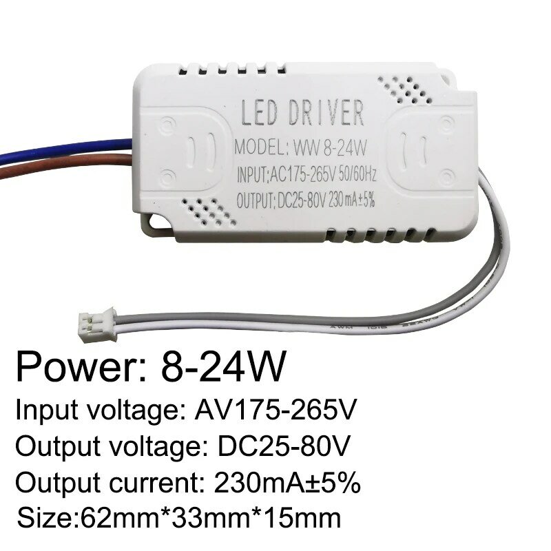 Controlador LED de corriente constante, fuente de alimentación, transformador LED, 230mA, 8-24w, 24-40w, 40-60w, 60-80w, 80-120w, 100-150w