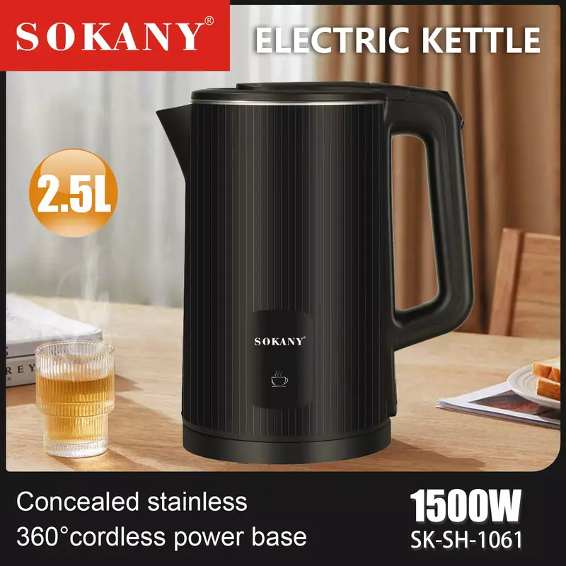 1000W Electric Kettle Home Quick Boiling Coffee Tea Hot Water Maker 2.5L Tank  Anti Dry Burning Electric Stainless Steel Kettle