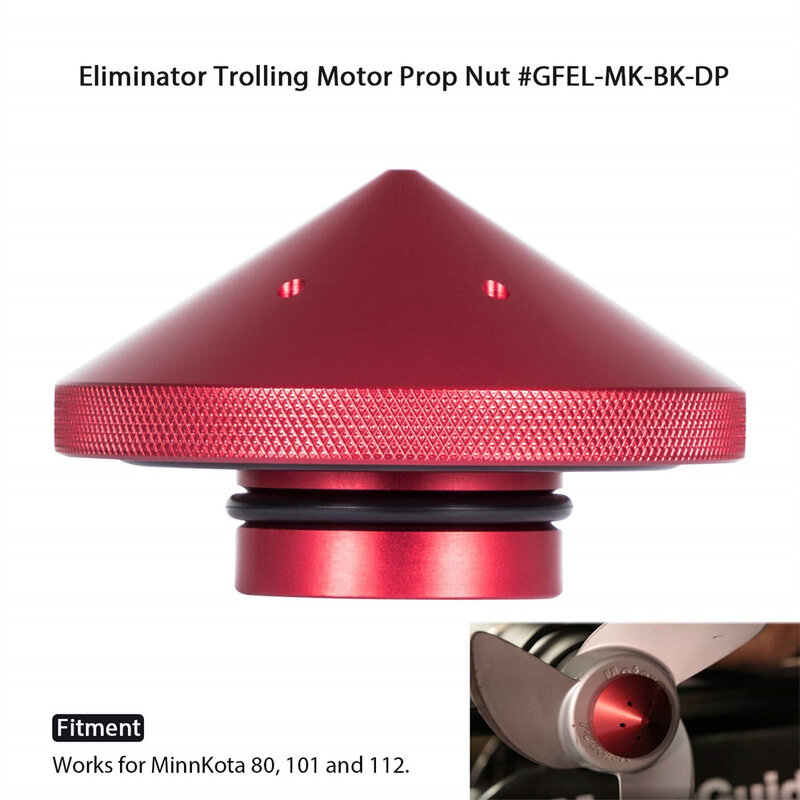 Eliminador Trolling Motor Prop Nut # GFEL-MK-BK-DP para MinnKota 80, 100, 112 para T-H Marine, 35-70lb, GFEL-MKS-BK-DP