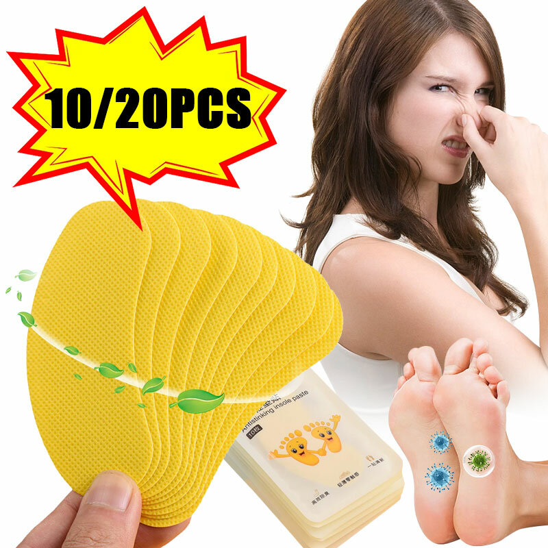 10/20pcs Shoes Odor Remover Deodorant Patch Lemon Athlete's Foot Soothing Insole Stickers Antibacterial Antiperspirant Foot Care