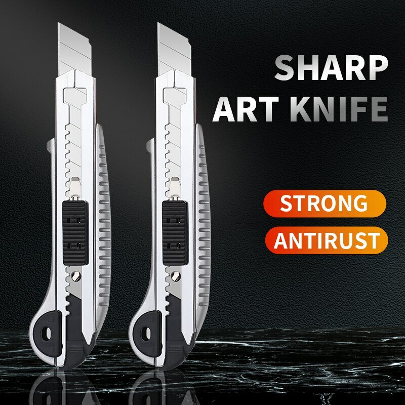 Art Knife Heavy Duty All Steel Thickened Large All Stainless Steel Wallpaper Knife Industrial Grade Durable Tool Holder