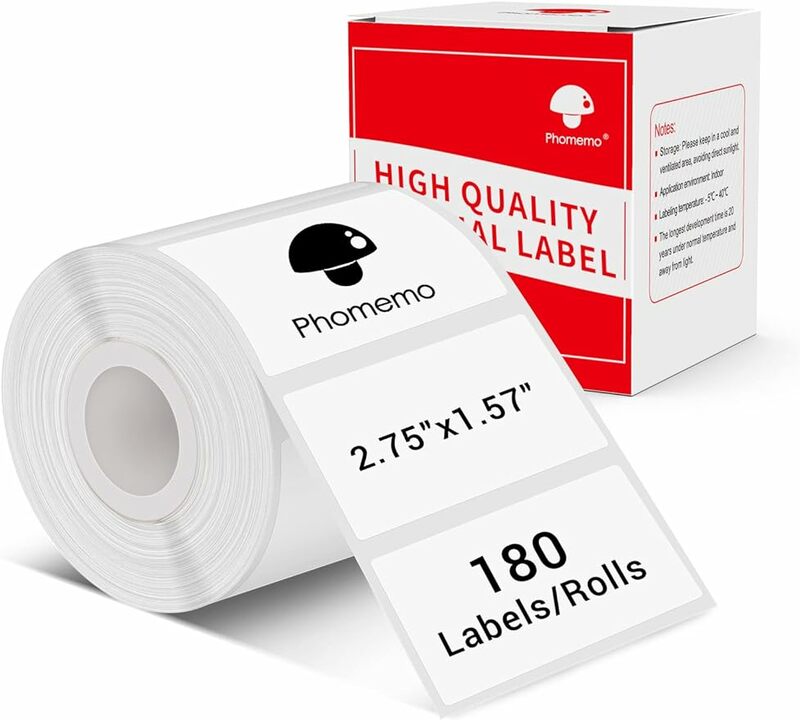 M221/M220/M200 70x40mm Thermal Label Sticker 2.75"x1.57" for Barcode/Address/Mailing/Logo/Business/Home Tag Black on White
