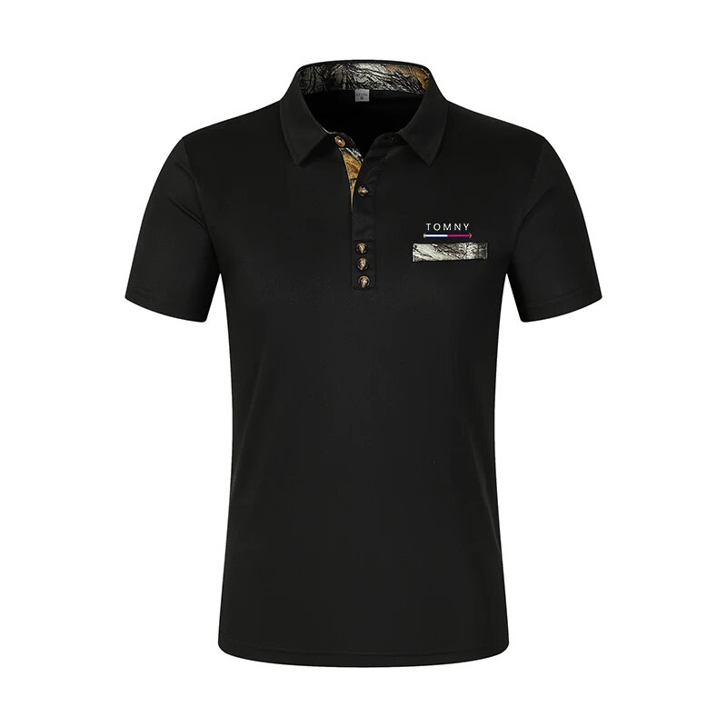 2024 neue Sommer mode T-Shirt Herren Button-Down Revers Sport Polo atmungsaktives Top Tomny