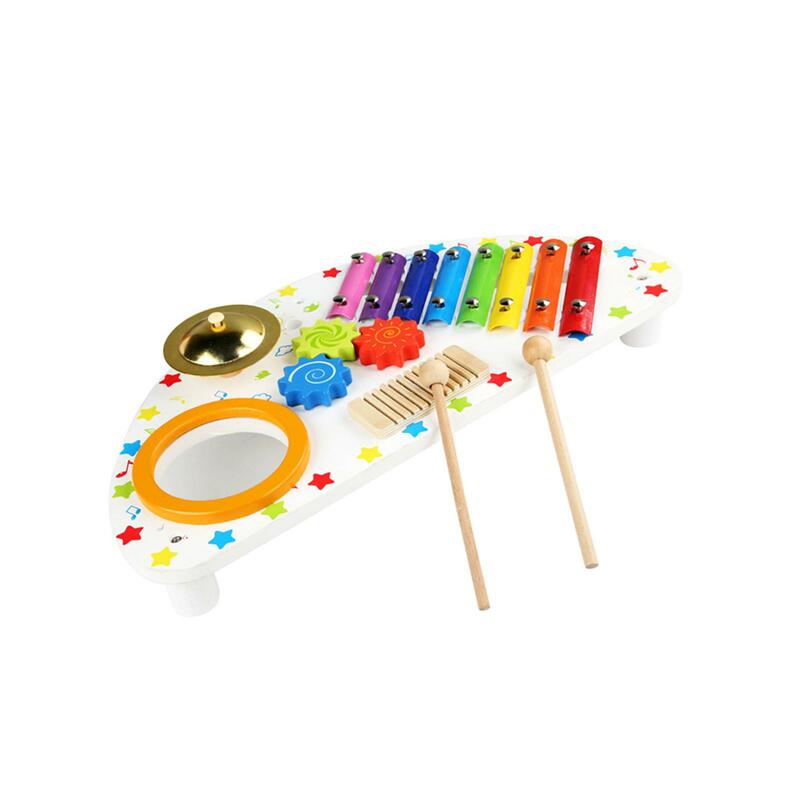 Mainan instrumen perkusi gambang kayu warna-warni dengan palu mainan musik bayi untuk anak laki-laki dan perempuan usia 3 4 5 6 tahun