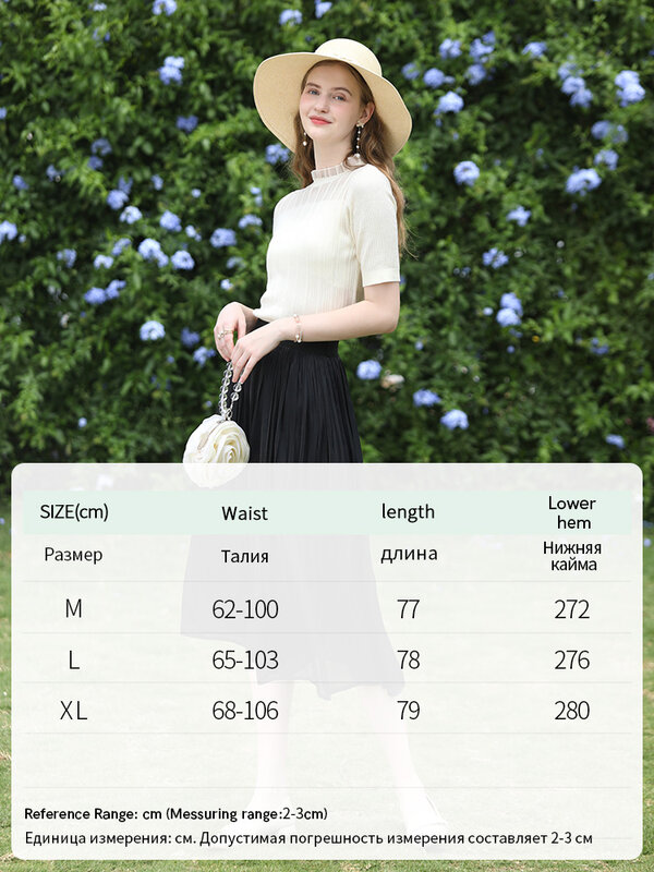 I BELIEVE YOU Satin Pleated Skirts For Women 2024 Summer New A-line Long Basics Solid Elegant Soft Trendy Lady Skirt 2242025742