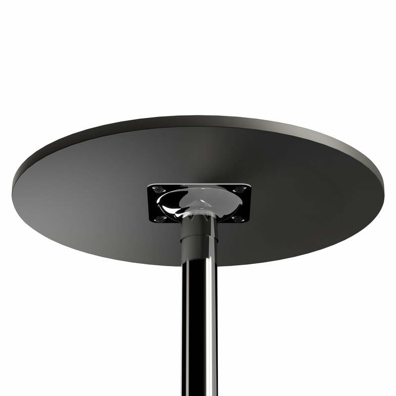 24" Round Contemporary Wood Top Pub Table in Black and Chrome Base for Bistro Pub Kitchen Tall Dining Cocktail Table