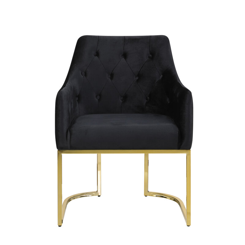 Elegante sedia con accento scozzese a losanga dorata con Base elegante e Design confortevole per lussuose decorazioni per la casa