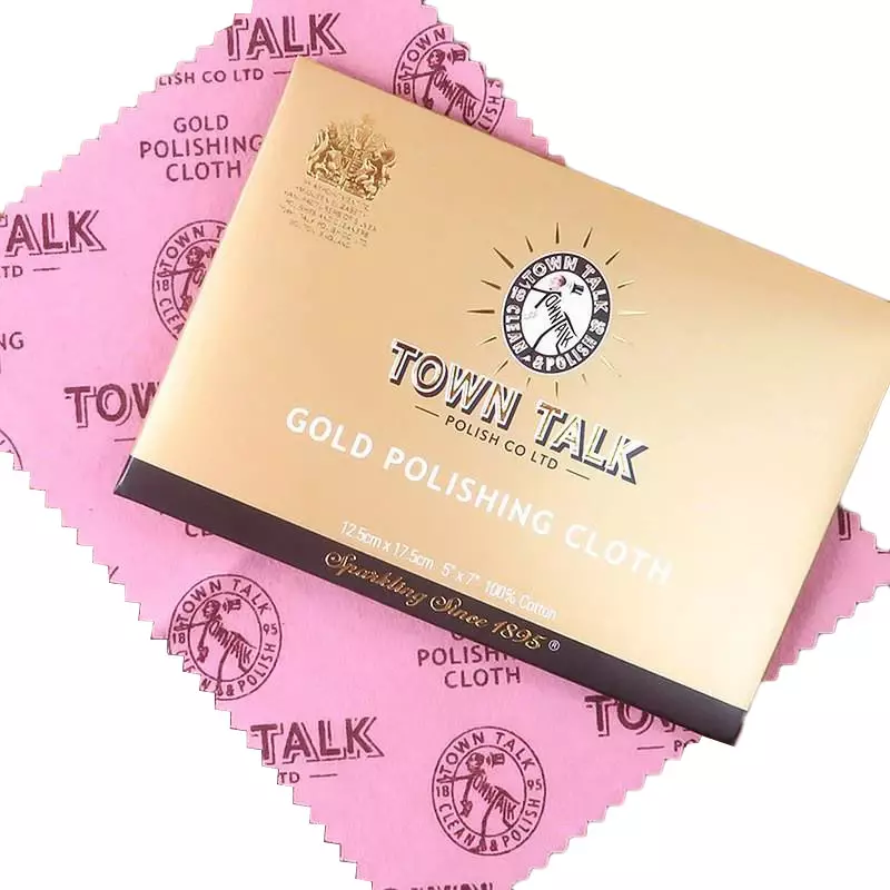 Town Talk kain pemoles emas sedang 12.5x17.5cm besar 30x45cm katun dapat digunakan kembali perhiasan emas kain pembersih