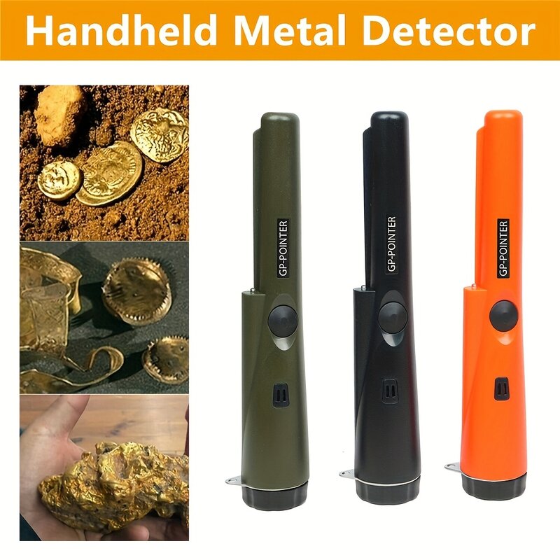 Detektor logam genggam gp-pointer penunjuk, untuk pencarian harta karun, deteksi batang pemosisian tahan air dengan gelang lampu LED