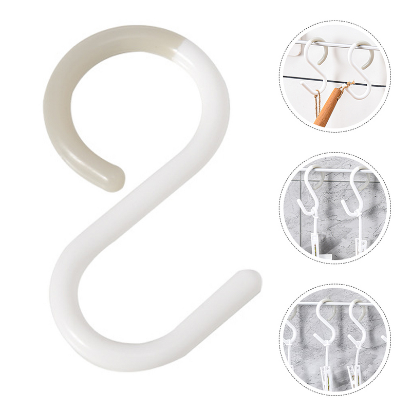 خطافات S-hook للقبعات والملابس ، خطافات بلاستيكية بيضاء لتعليق الملابس ، أدوات متعددة الاستخدام ، 12 *