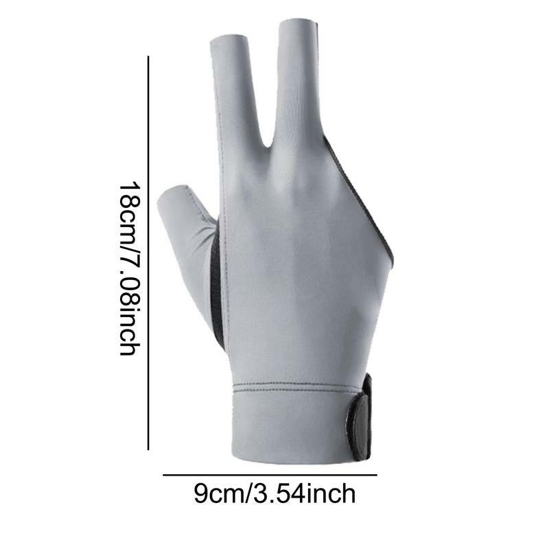 Billiard Gloves Left Hand Workout Gloves Comfortable Thin Slip Adjustable Durable Double Stitched 3 Finger Gloves For Billiards