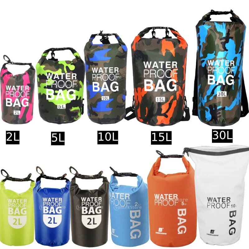 2L/5L/10L/30L Outdoor Waterproof Bags Swimming Dry Sack Waterproof Phone Pouch Floating Boating Kayaking Camping Water Swim Bags