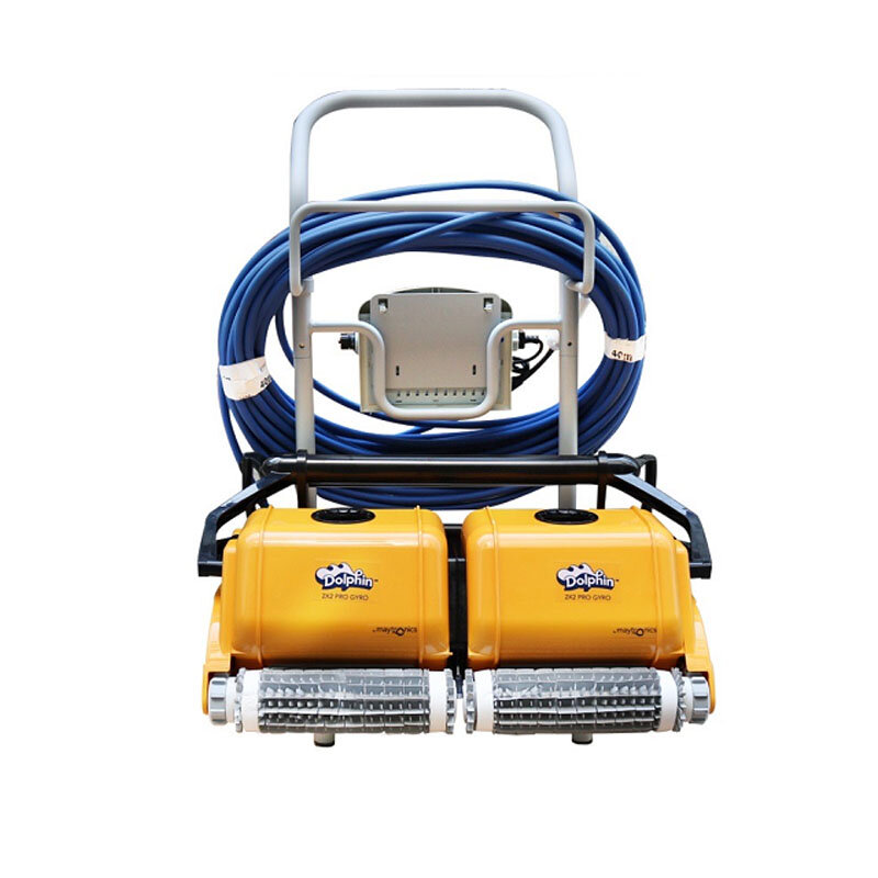 Роскошный автоматический робот-пылесос Dolphin 2x2 для бассейна с тележкой для очистки