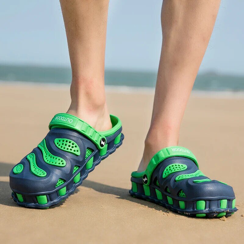 Шлепанцы мужские летние из ЭВА, легкие удобные сандалии, мягкая подошва, сланцы, для прогулок и пляжа