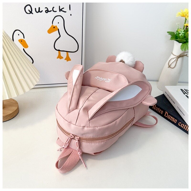 Nuovi zaini Cartoon Cute Rabbit Kid Bookbag studente Nylon leggero durevole borsa da viaggio con cerniera di grande capacità da viaggio all'aperto