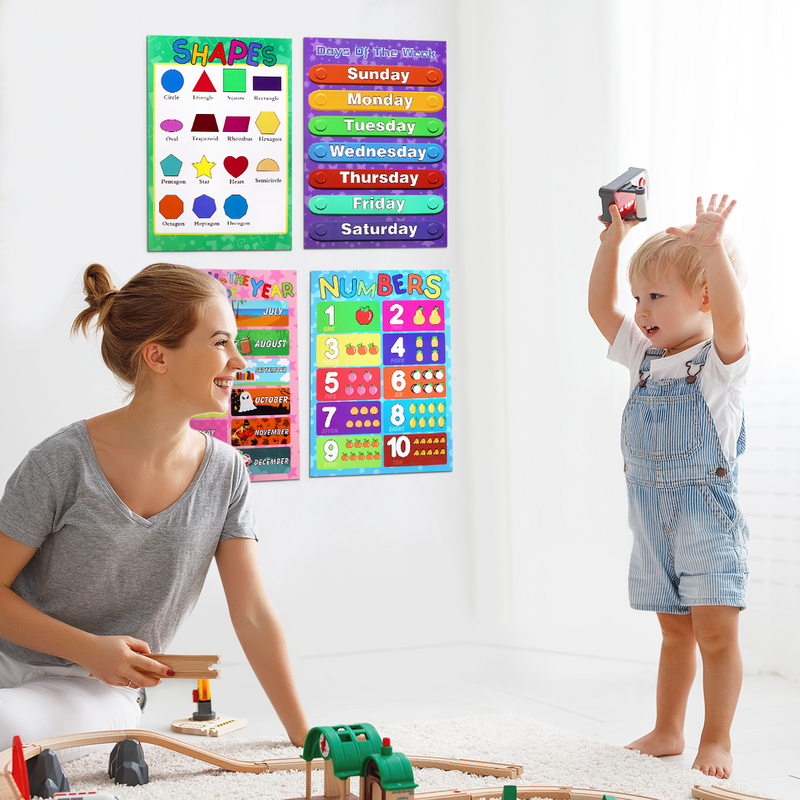 Educational Preschool Posters Charts for Preschoolers Toddlers Kids Kindergarten Classrooms Alphabet