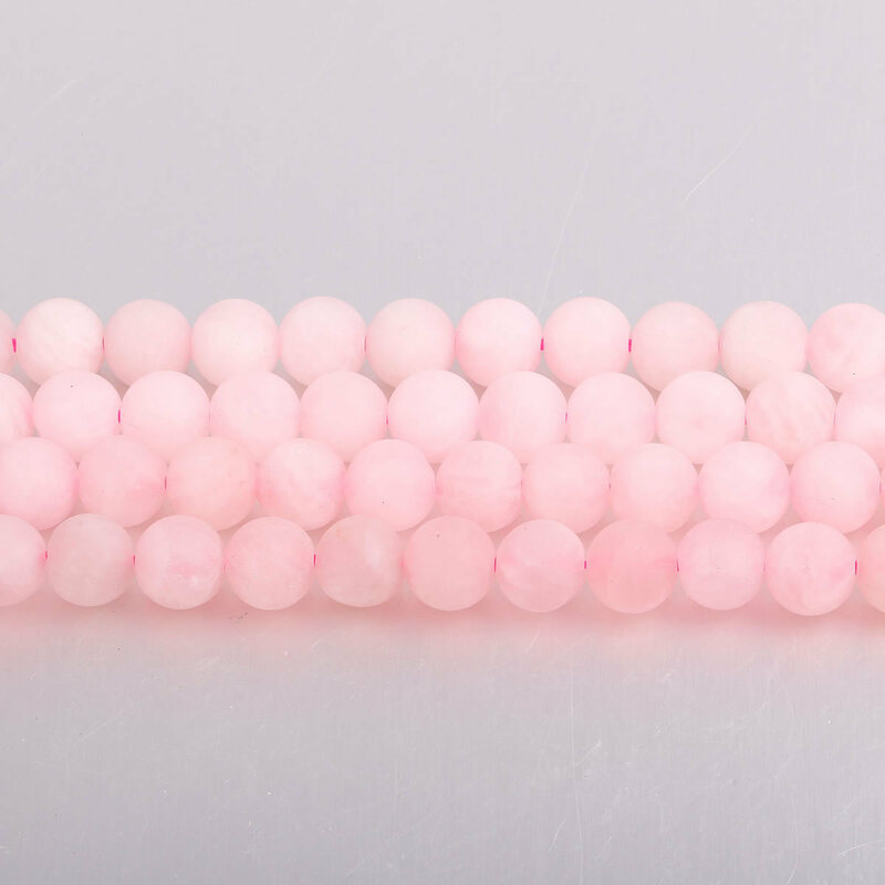 Perles rondes en Quartz Rose mat, 8MM, 200 pièces, pour bricolage, fabrication de bijoux, collier, énergie, pouvoir de guérison, pierres précieuses non polies, cristal en vrac