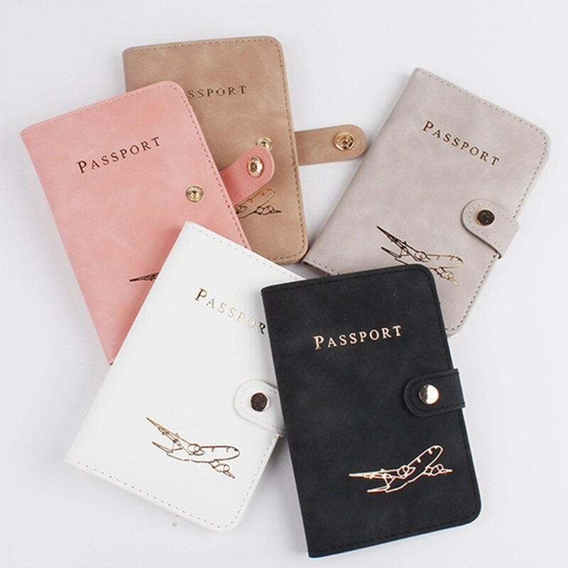 PU Passport Holder Card Cover Cards Documents for Women Men Lover Couple
