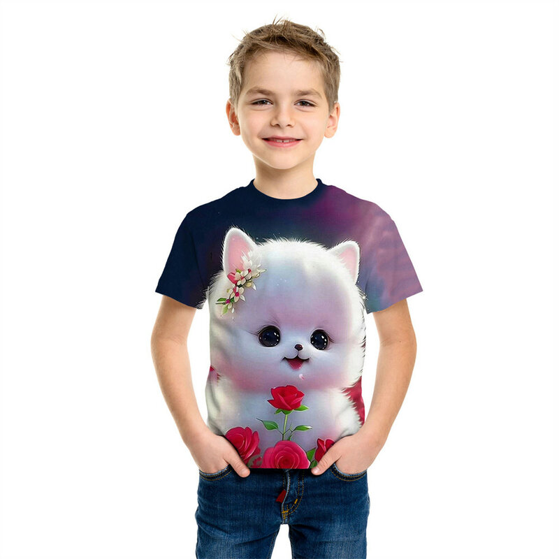Kinderkleding T-Shirt Kids Kleding Jongens Meisjes Zomer Cartoon Print Tops Korte Mouw Mode Casual O-hals Babykleding