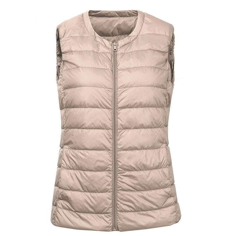 Herfst Winter Dames Mouwloos Vest Ultralicht Wit Eend Donzen Vest Dames Korte Vest Oversized 7xl Ab1839