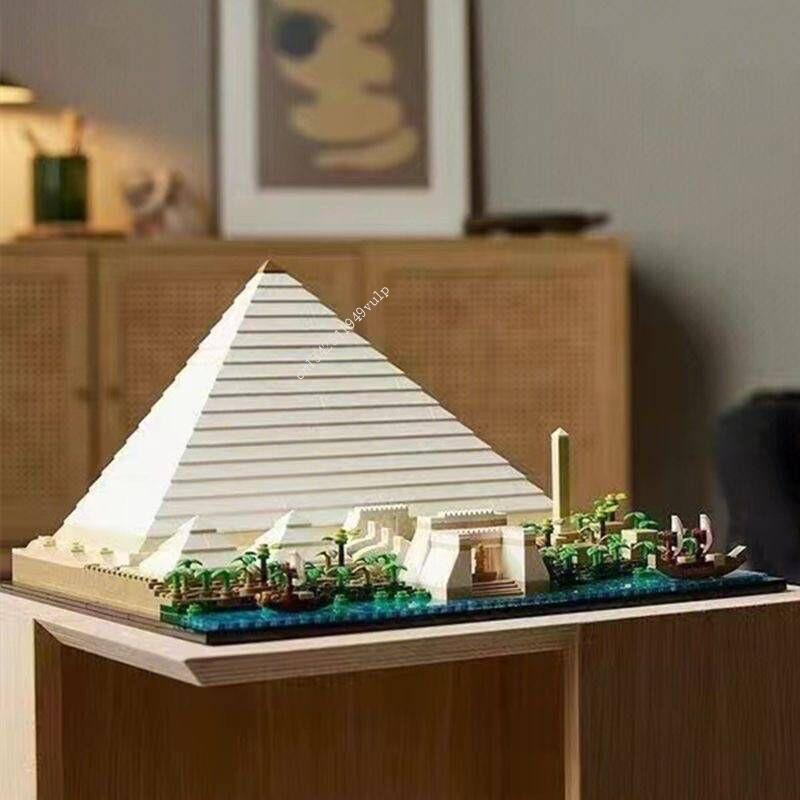 Die große pyramide von giza modell stadt architektur street view kompatibel mit bausteinen set diy kit für erwachsene spielzeug