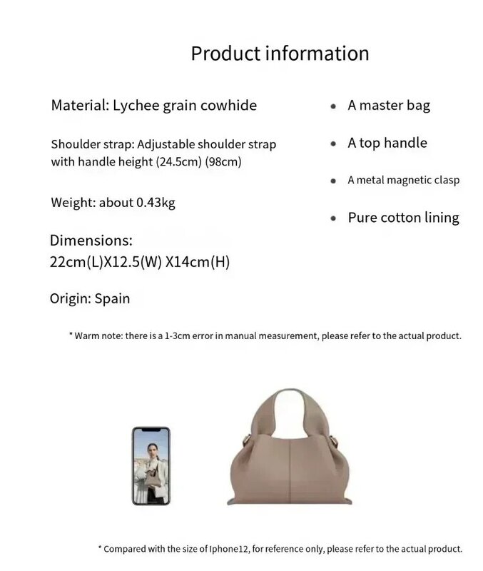 Borse a nuvola per donna con Logo nuova borsa a tracolla a forma di gnocco semplice in vera pelle di marca francese di lusso