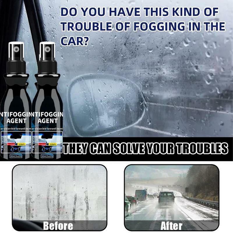 80ml Glass Anti Fog Coating Spray Winter Car Interior Anti Fog Coating Agent Defogger Long-Lasting Glasses Visibility Fog Spray