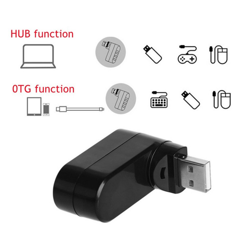 PzzPss 3 Port Multi 2.0 USB HUB Mini USB Hub High Speed Rotate Splitter Adapter For Laptop Notebook For PC Computer Accessories