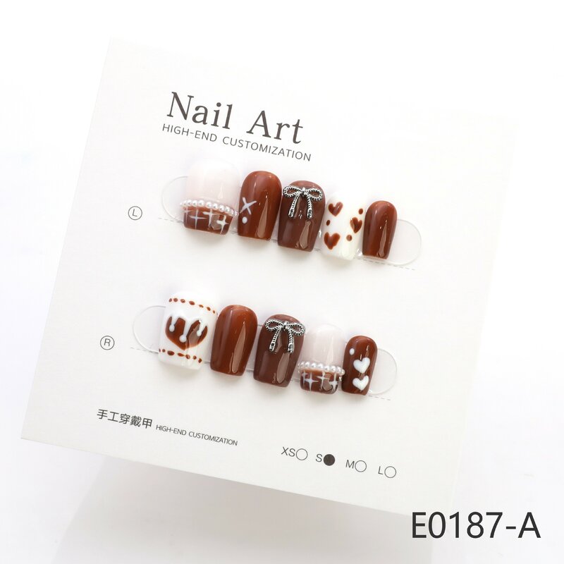 Small  Size Handmade press on nails stick-on nails fake nails nail art false nails  glitter wearing handmade armor for whitening