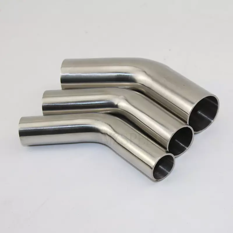 19/25/32/38/45/51/57/63/76/89/102/108mm OD Butt Welding 45 Degree Elbow SUS 304 Stainless Steel Sanitary Pipe Fitting Homebrew