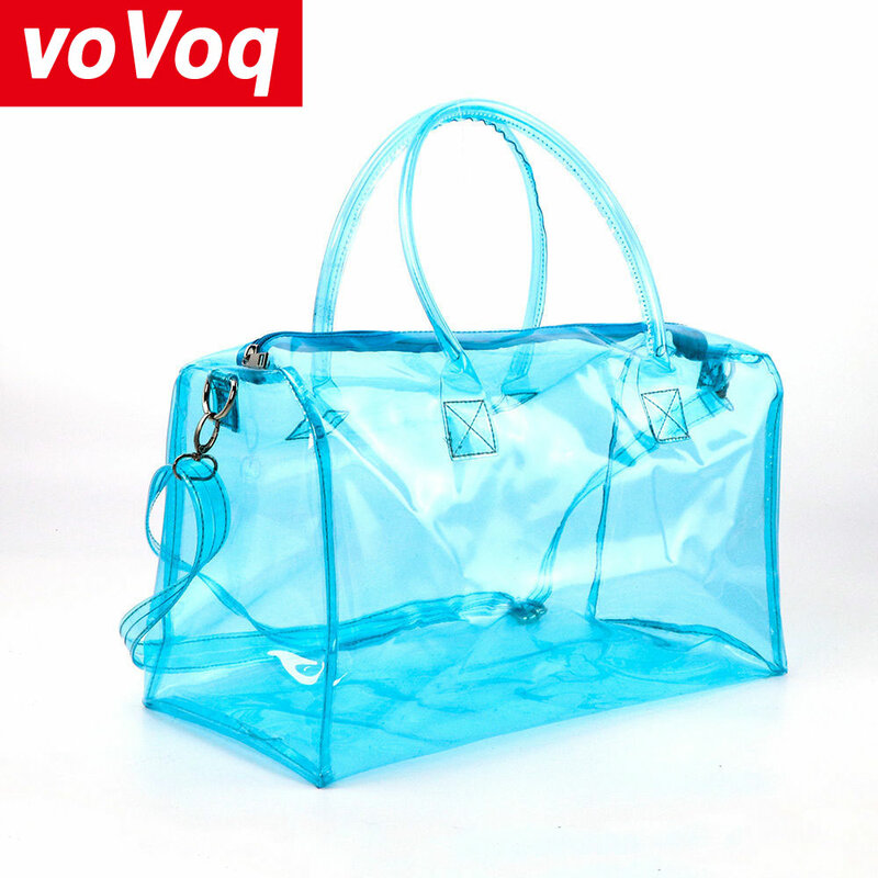 Transparent Jelly Bag Swimming Outdoor Sports Beach Waterproof Casual Large Capacity Messenger Bag for Women Custom Logo