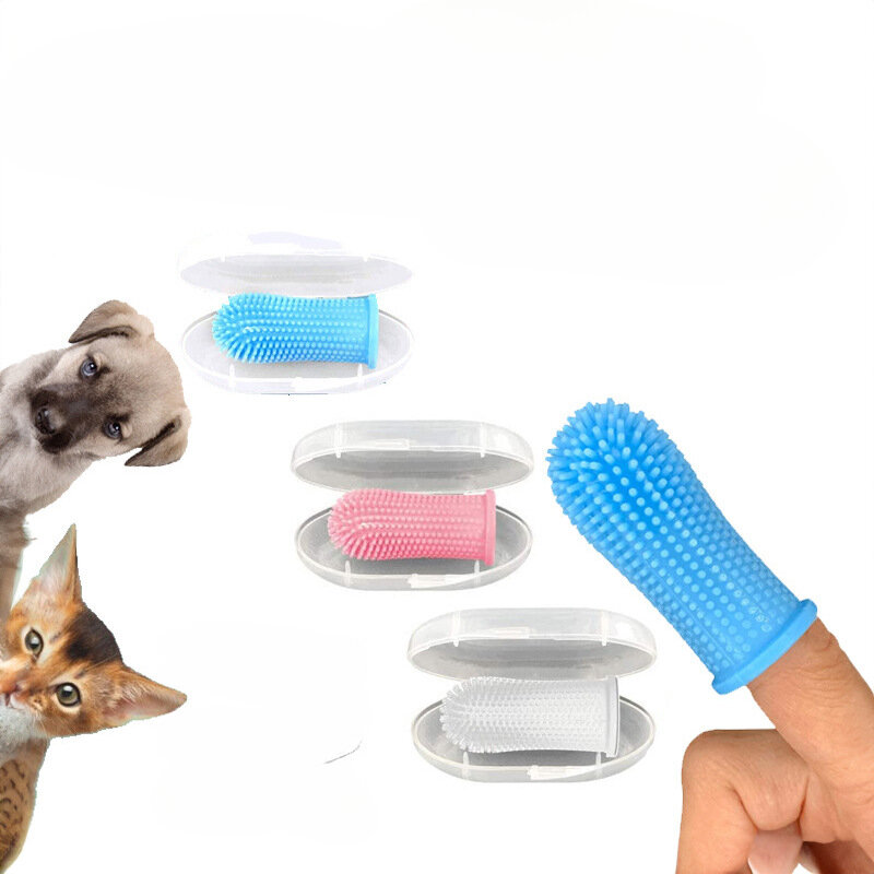 Super Soft Pet Teeth Clean Brush Pet Finger Toothbrush Teeth Cleaning Bad Breath Toothbrush  Tool Dog Cat Cleaning Supplies