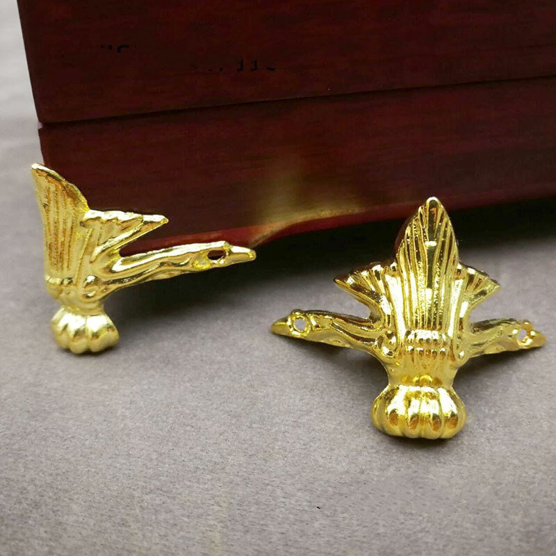 أرجل أثاث من سبائك الذهب الأسود ، هدية مجوهرات معدنية عتيقة ، ساق قدم صندوق خشبي ، واقي الزاوية ، إكسسوارات ديكور المنزل