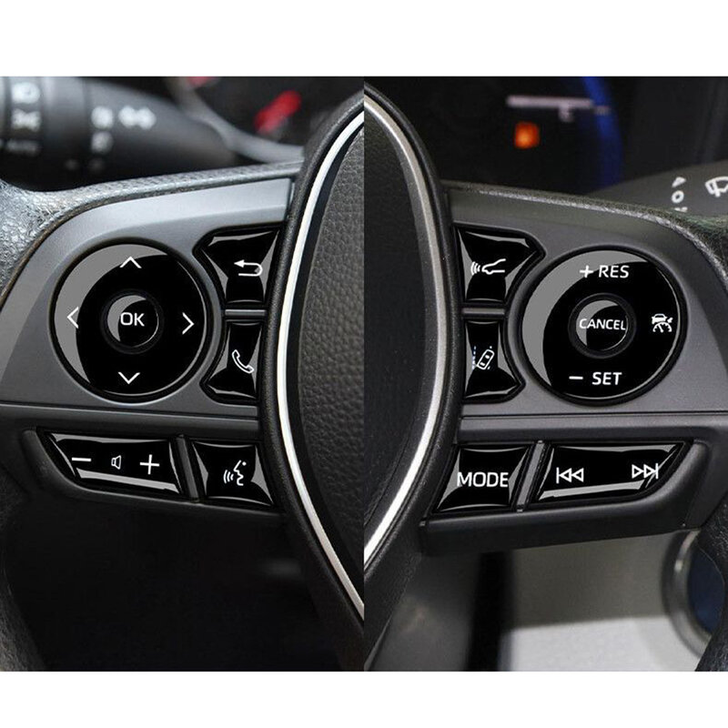 Couverture de bouton de volant de voiture, garniture noire brillante, installation facile, Toyota, CorTrust2019-2022, ensemble de 12 pièces