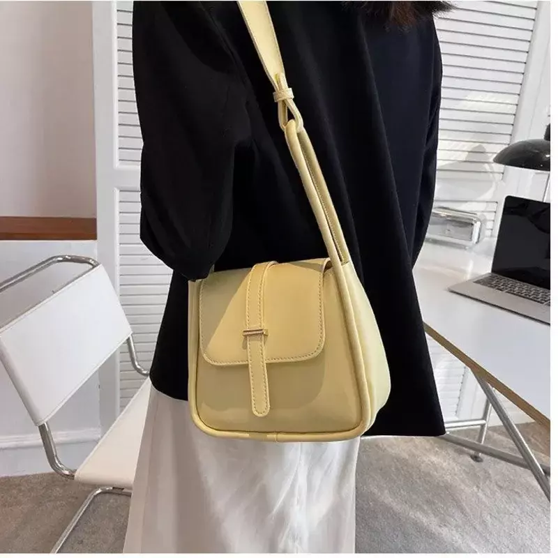 Minimalist Texture and Large Capacity Bag for Women's Fashion Trends Fashionable Foreign Style Soft Leather Single Shoulder Bag