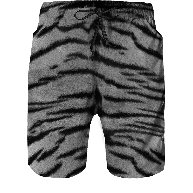 Мужские летние пляжные шорты, повседневные крутые шорты с 3d принтом животных и тигра, дышащие мужские купальники с карманами, новинка 2024