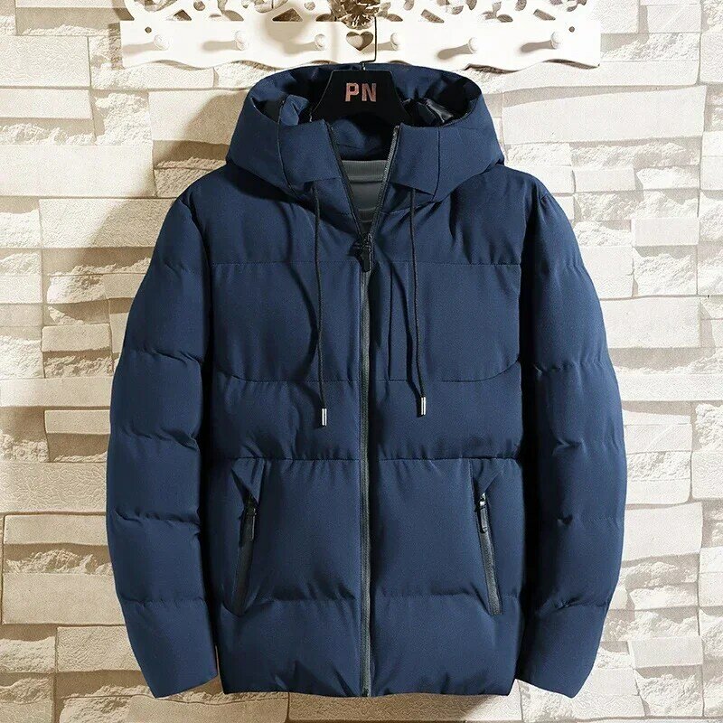 남성용 겨울 파카 두꺼운 오버코트, 남성용 캐주얼 재킷 모자, 따뜻한 롱 바람막이, 클래식 방풍 비즈니스 옴브레, 2022