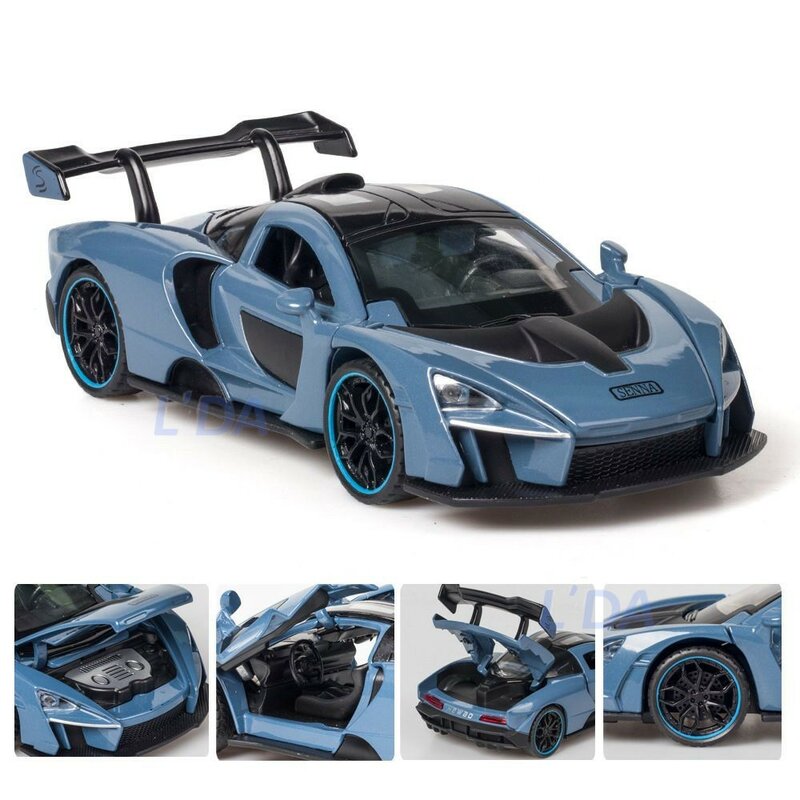 1:32 Diecast Alloy McLaren Senna Sports Car Model Toy Simulation Vehicles With Sound Light Pull Back Supercar Toys For Children
