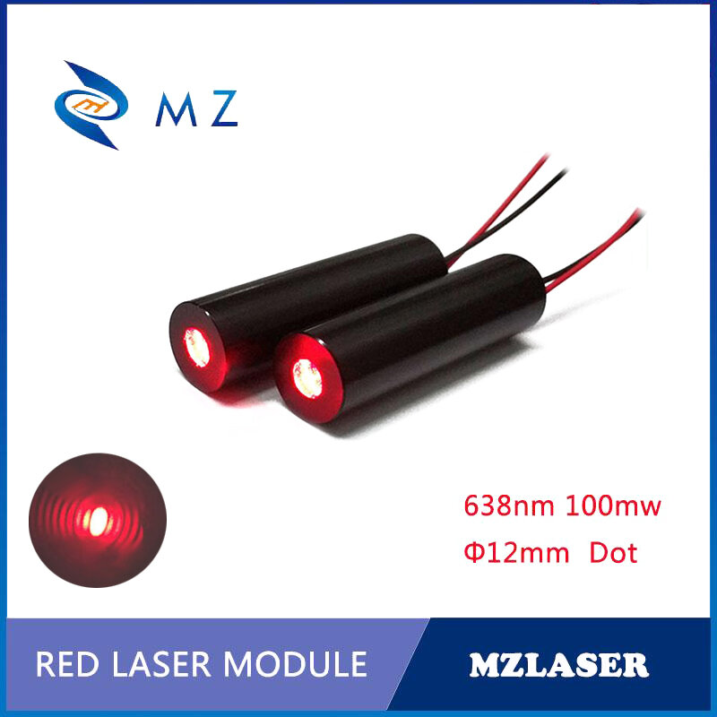 Laser de alta potência 12mm 638nm 100mw classe industrial acc red dot módulo laser