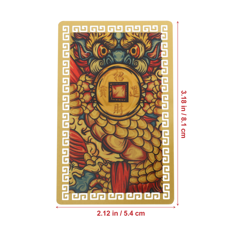 Amuleto delicado del Dios de la Fortuna, tarjeta de la riqueza, regalo de estilo chino, 2 piezas