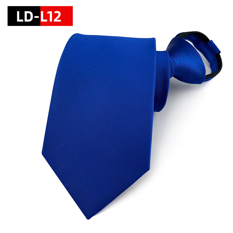 High Quality 8CM Minimalist Solid Color Adjustable Zipper Tie for Office Business Wedding Fashion Versatile Style Necktie