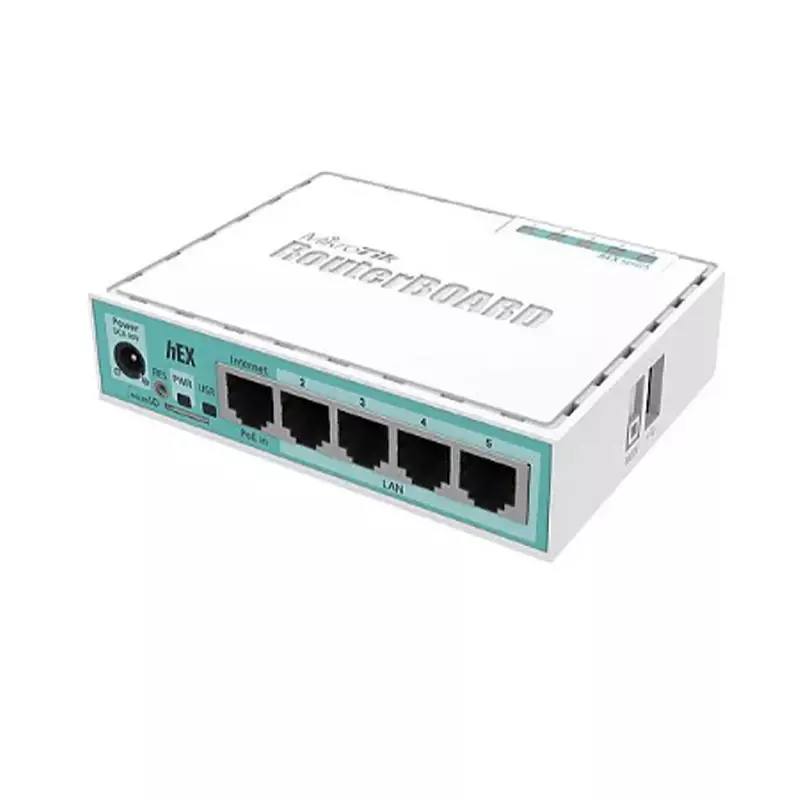 Гигабитный маршрутизатор MikroTik hEX RB750Gr3 поддерживает 5 портов Ethernet 100/1000 Мбит/с