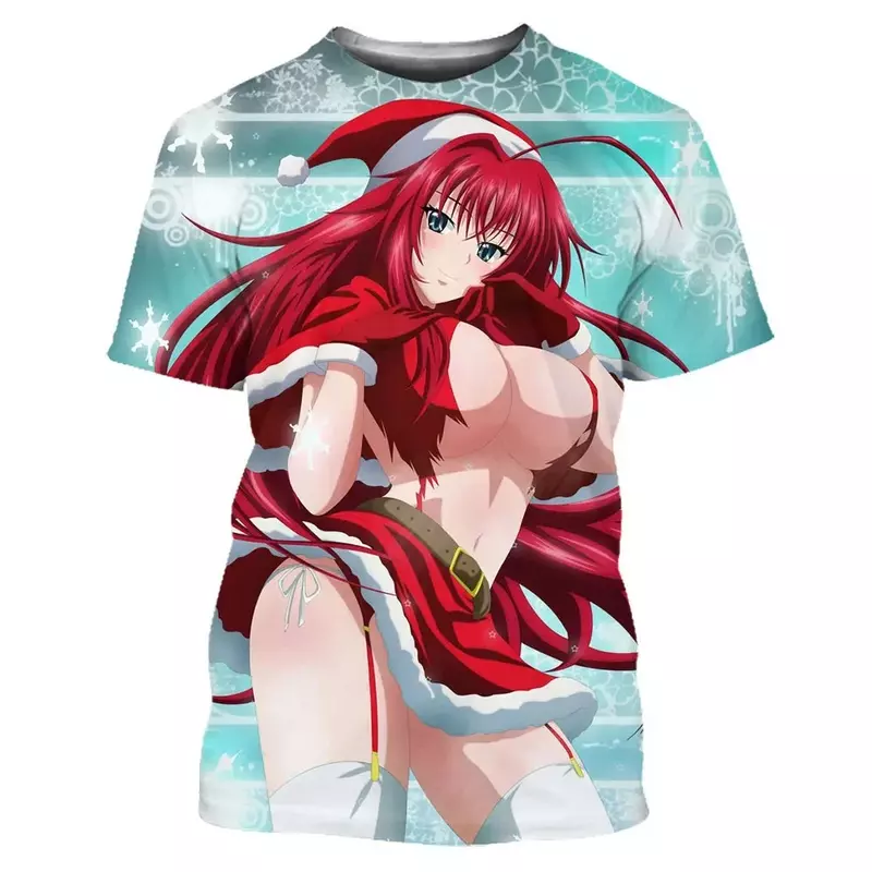 T-shirt imprimé 3D pour hommes et femmes, Streetwear unisexe, Chemises décontractées, Anime sexy, Manga, Lycée, DxD, Bol, Mode d'été