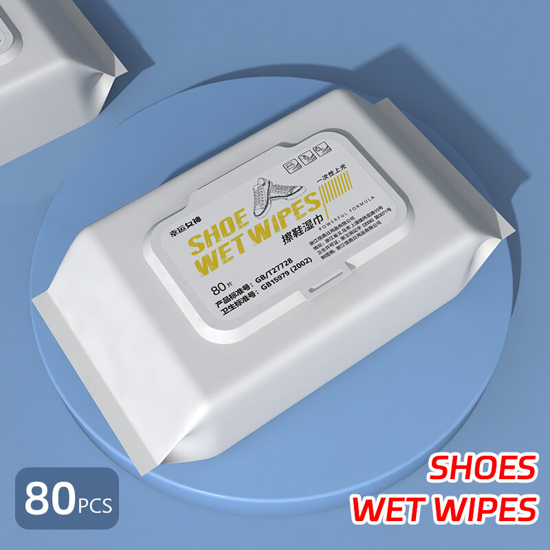 2Pack (160pcs) Disposable Shoe Shine Wipes Sneaker Cleaning wipe Disposable Travel Portable Stain Removal Wipes Shoe Shine Magic
