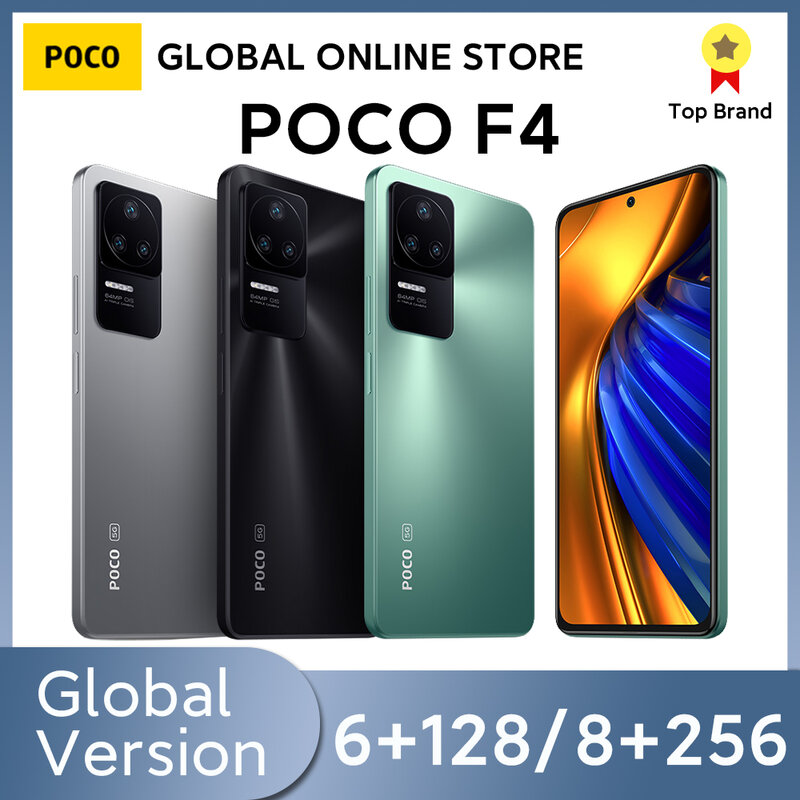 POCO F4 5G 글로벌 버전, 스냅드래곤 870 옥타 코어, 67W 충전, 120Hz, 64MP 트리플 카메라, NFC, 6GB, 128GB, 8GB, 256GB, 신제품