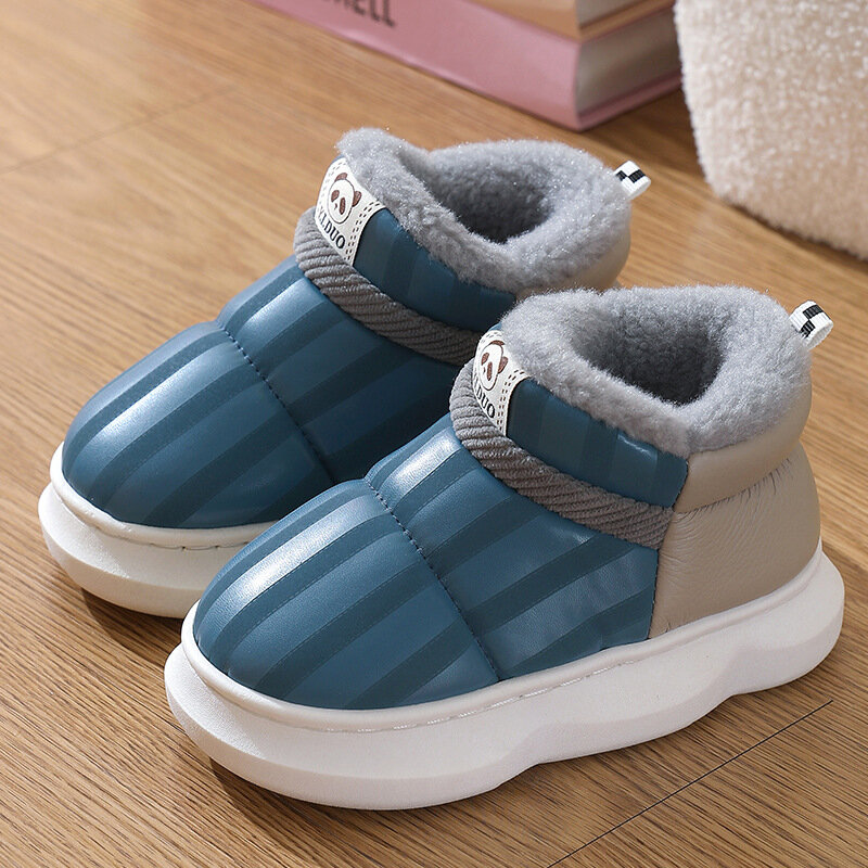 Зимняя детская обувь для снега Zapatos Niña 2023, домашняя обувь на платформе, теплая хлопковая обувь для мальчиков и девочек, нескользящая детская обувь