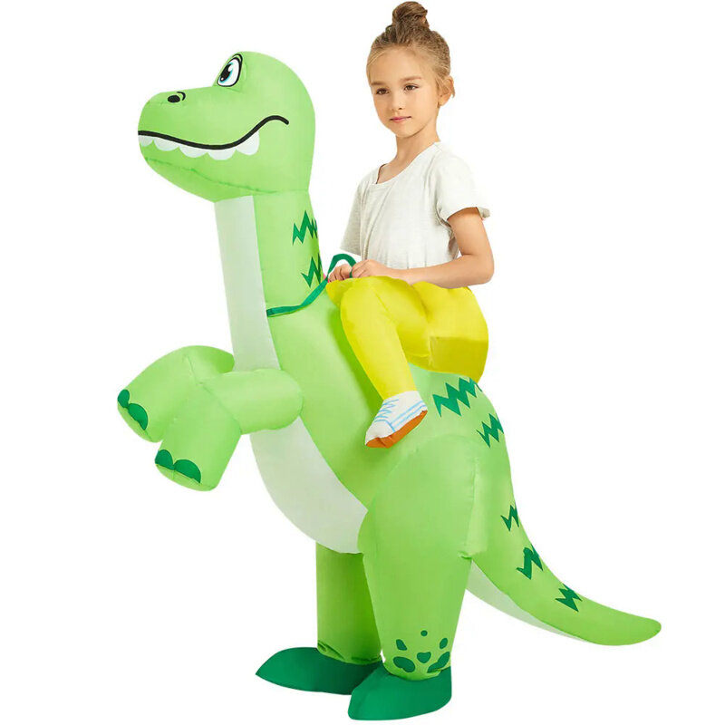Dinossauro inflável para adultos e crianças, mascote engraçado, traje de cosplay anime, vestido de festa de Natal e Halloween, novo