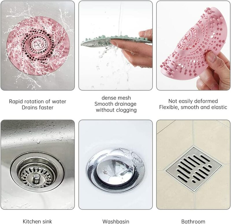 1 szt. Silikonowe sitko prysznic domowy filtry podłogowe do zlewu wyłapywacz włosów do kuchni akcesoria łazienkowe
