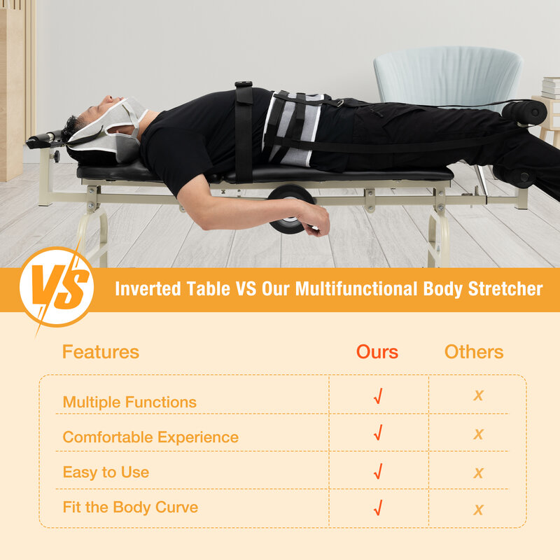 Folding Therapy Massage Bed Device, tração da coluna cervical, mesa de alongamento corporal, ferramenta de estiramento lombar, coluna cervical